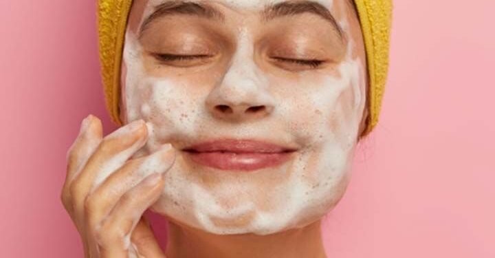 Evening facial care routine